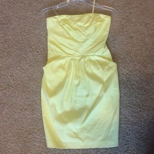 French Connection yellow strapless size 4 dress